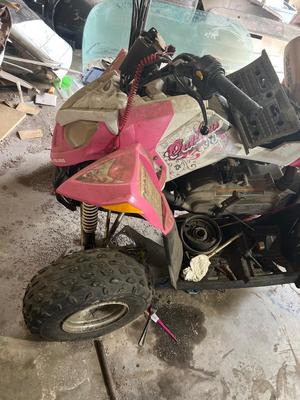 2013 Polaris outlaw 90 has title rear end is out and taken apart