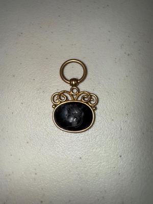 Victorian Onyx Carved Greek Male Cameo Pendant
