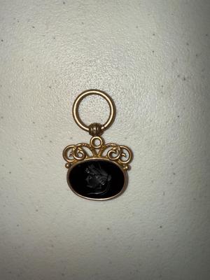 Victorian Onyx Carved Greek Male Cameo Pendant