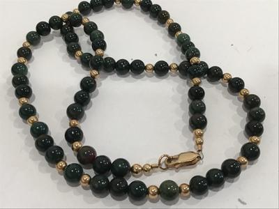 Jade Style Beads Gold Filled Clasp