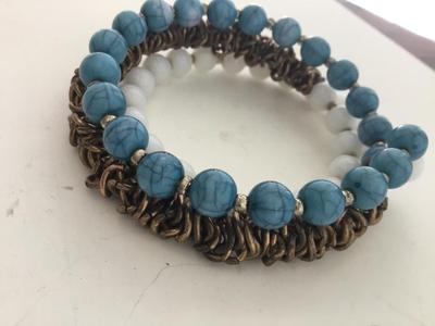 Beautiful wire beaded stretchy bracelet