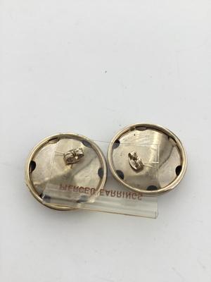 Beautiful light gray round statement earrings
