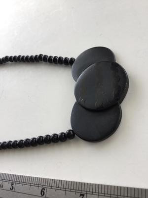 Unmarked black beaded collar necklace