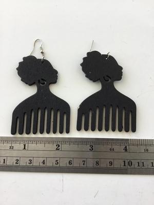 Unique Black comb fashion statement earrings
