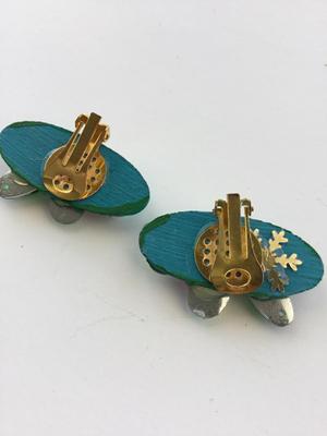 Vintage handmade clip on earrings