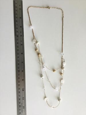 Gold tone multilayer fashion necklace