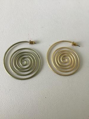 Gold tone spiral hoop earrings