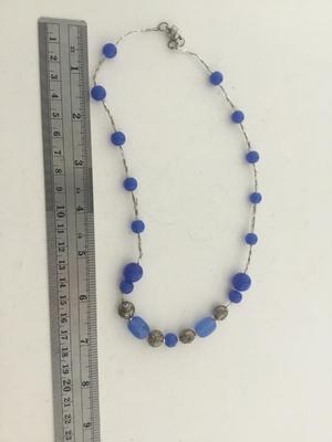 Vintage clasp blue fashion beaded necklace