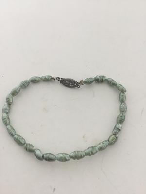 Vintage green Sterling marked bracelet