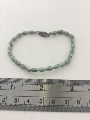 Vintage green Sterling marked bracelet