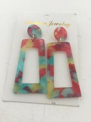 Colorful tye dye look statement earrings