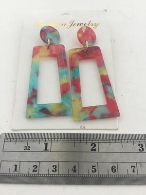 Colorful tye dye look statement earrings