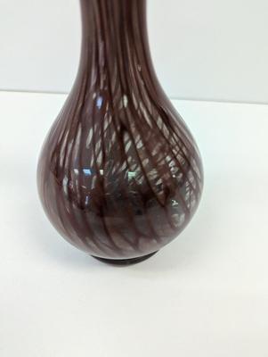 Vintage Murano Brown Gray Glass Vase Hand Blown Approx 8 3/4" Tall