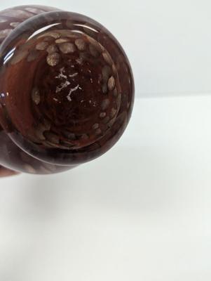 Vintage Murano Brown Gray Glass Vase Hand Blown Approx 8 3/4" Tall