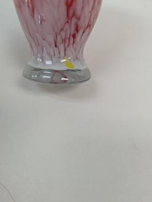 Vintage Hand Blown Orange White Hankerchief Vase 5 1/2" Tall