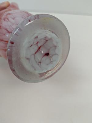 Vintage Hand Blown Orange White Hankerchief Vase 5 1/2" Tall