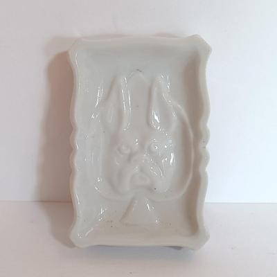 LOT 104L: Vintage Celluloid Cocktail Pick Holder, Ceramic Tea Cup with Filter, Hand Painted Sauce Dish & More