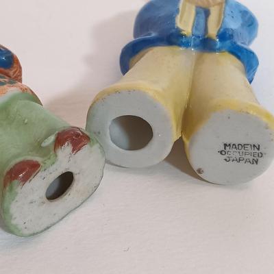 LOT 104L: Vintage Celluloid Cocktail Pick Holder, Ceramic Tea Cup with Filter, Hand Painted Sauce Dish & More