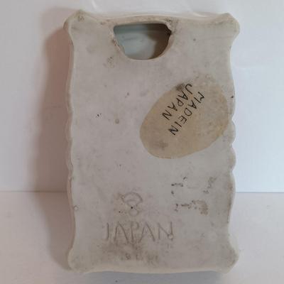 LOT 104L: Vintage Celluloid Cocktail Pick Holder, Ceramic Tea Cup with Filter, Hand Painted Sauce Dish & More