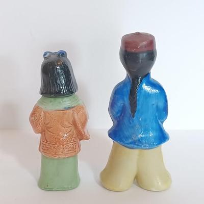 LOT 104L: Vintage Celluloid Cocktail Pick Holder, Ceramic Tea Cup with Filter, Hand Painted Sauce Dish & More