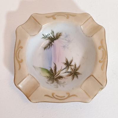 LOT 107L: Salem China Ashtray, Burger of Miami Hand Painted Ashtray & Marlboro Glass Promotional Ashtray