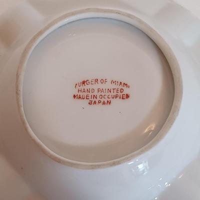 LOT 107L: Salem China Ashtray, Burger of Miami Hand Painted Ashtray & Marlboro Glass Promotional Ashtray