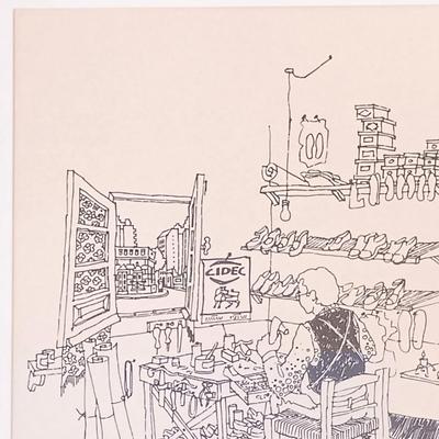 LOT 110L: Ink Sketch Labeled 'Zapatero Composturero'
