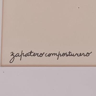 LOT 110L: Ink Sketch Labeled 'Zapatero Composturero'