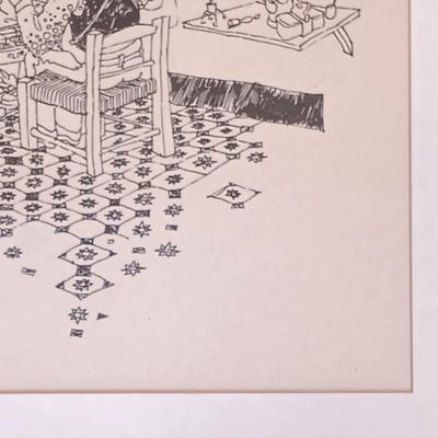 LOT 110L: Ink Sketch Labeled 'Zapatero Composturero'
