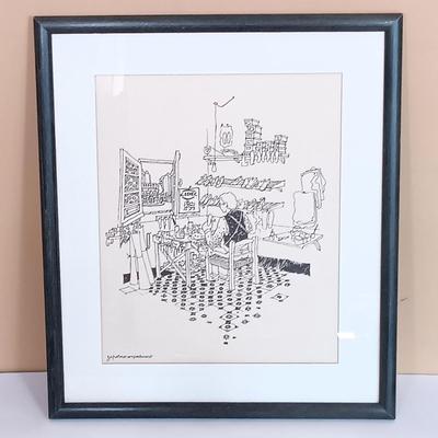 LOT 110L: Ink Sketch Labeled 'Zapatero Composturero'