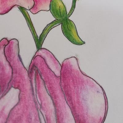 LOT 112L: Set of (4) Mixed Media Floral Artwork