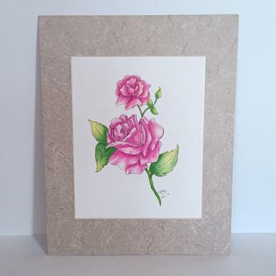 LOT 112L: Set of (4) Mixed Media Floral Artwork