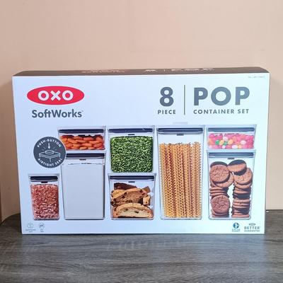 LOT 114L: NIB OXO Pop Canister Set w/ Vintage Prima Pizelle Baker & Wear-Ever Cookie Super-Shooter
