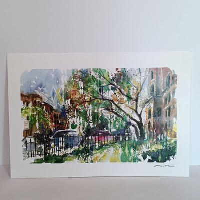 LOT 115L: Misha Lenn Stereo Lithograph with COA, Print of Bashkirtseff's Un Meeting, Print of Renoir's Flowers in a Vase &...