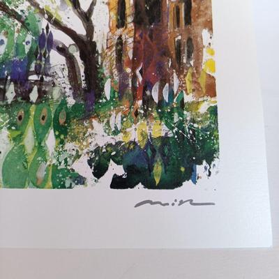 LOT 115L: Misha Lenn Stereo Lithograph with COA, Print of Bashkirtseff's Un Meeting, Print of Renoir's Flowers in a Vase &...
