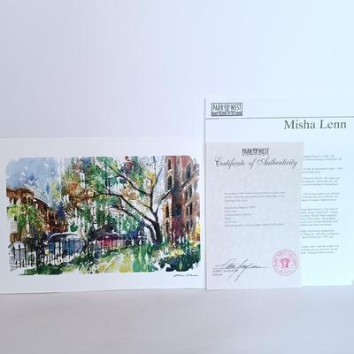 LOT 115L: Misha Lenn Stereo Lithograph with COA, Print of Bashkirtseff's Un Meeting, Print of Renoir's Flowers in a Vase &...