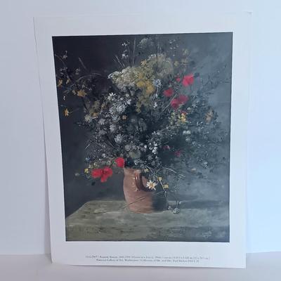 LOT 115L: Misha Lenn Stereo Lithograph with COA, Print of Bashkirtseff's Un Meeting, Print of Renoir's Flowers in a Vase &...