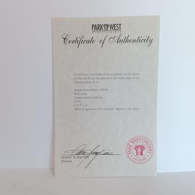 LOT 115L: Misha Lenn Stereo Lithograph with COA, Print of Bashkirtseff's Un Meeting, Print of Renoir's Flowers in a Vase &...