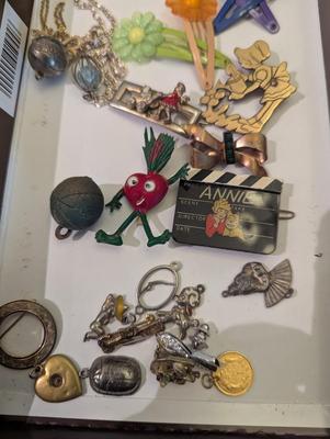 Assortment Of Vintage Lapel Pins & Hair Pins Annie NY State Older Boys Conference