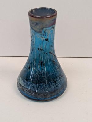 Vintage Multi Colored Hand Blown Glass Vase Approx 5 3/4" Tall