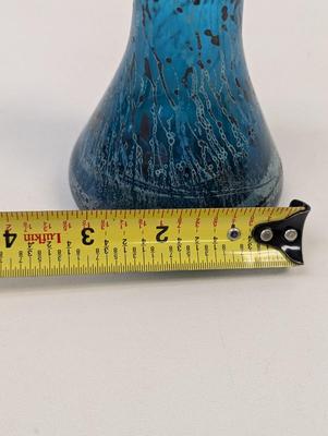 Vintage Multi Colored Hand Blown Glass Vase Approx 5 3/4" Tall