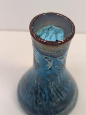 Vintage Multi Colored Hand Blown Glass Vase Approx 5 3/4" Tall