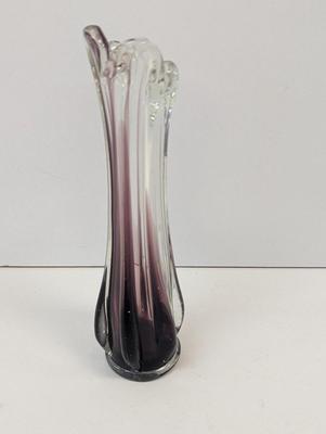 Amethyst Swung Glass Vase Approx 9 1/2" Tall