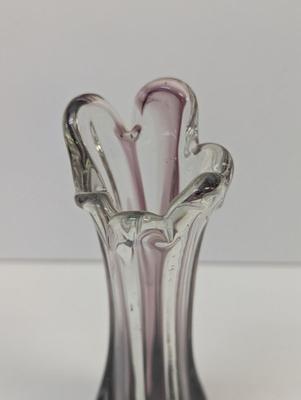 Amethyst Swung Glass Vase Approx 9 1/2" Tall