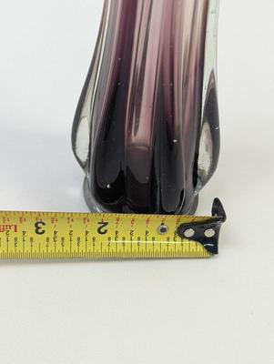 Amethyst Swung Glass Vase Approx 9 1/2" Tall