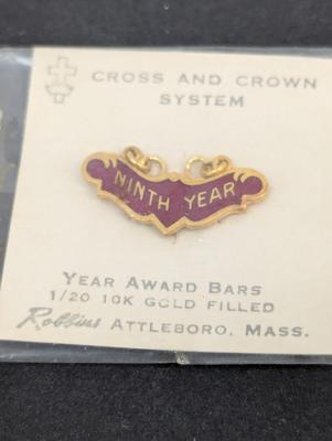 Vintage Cross & Crown System Year Award Bars 1/20 10K Gold Filled