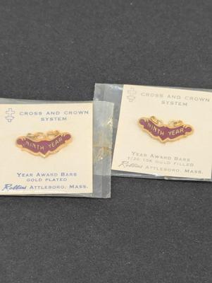 Vintage Cross & Crown System Year Award Bars 1/20 10K Gold Filled