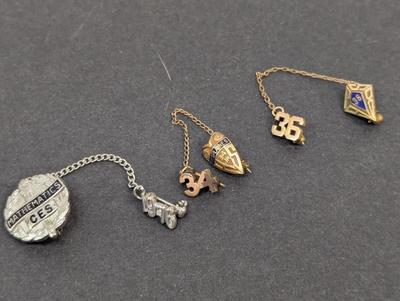 Vintage School Year Art Deco Lapel Tie Pins