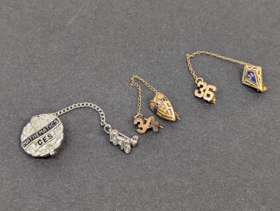 Vintage School Year Art Deco Lapel Tie Pins