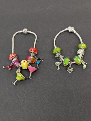 Pandora .925 7" August Birthstone & 7 1/2" Cocktails Bracelets